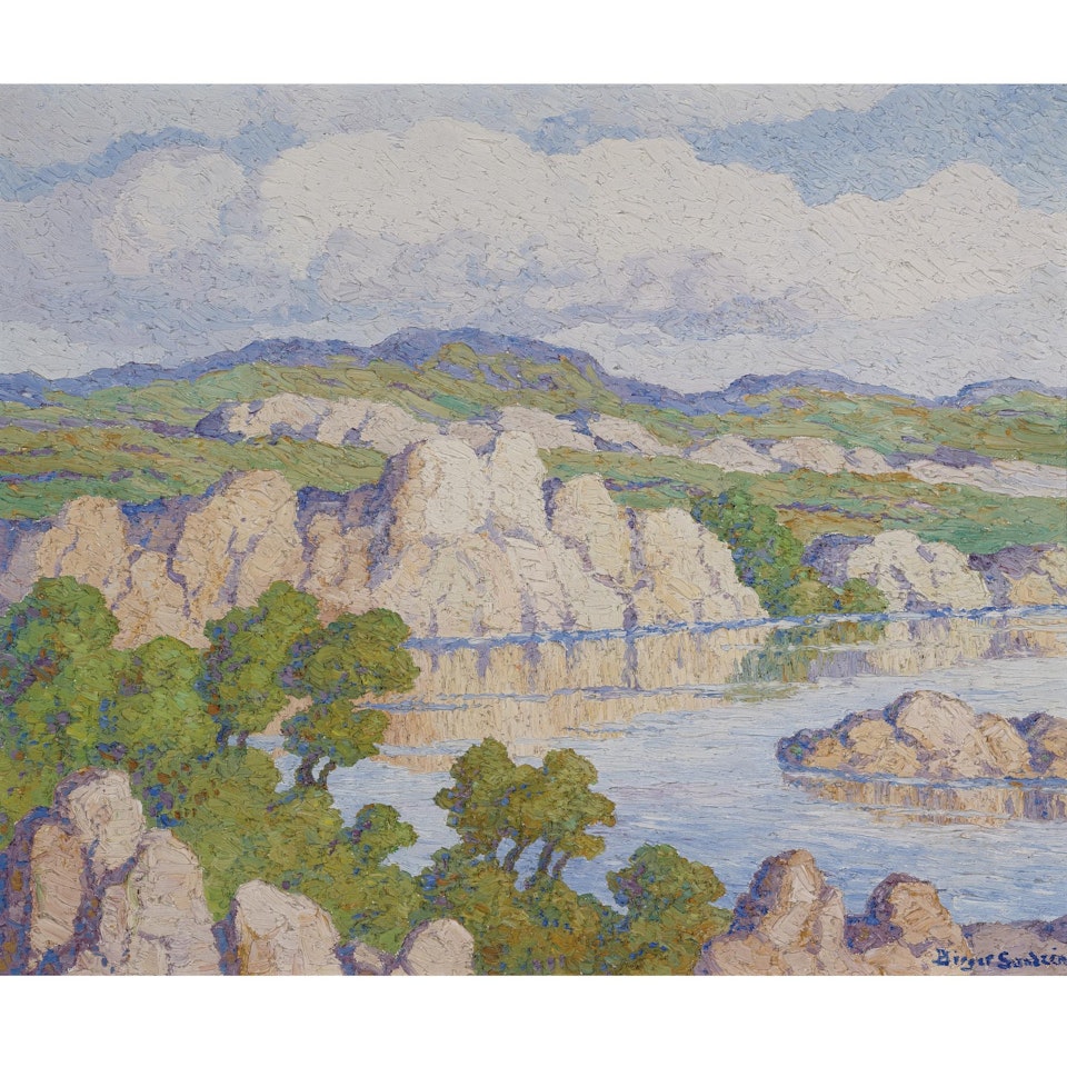 Stevenson Lake, Graham County, Kansas by Birger Sandzen