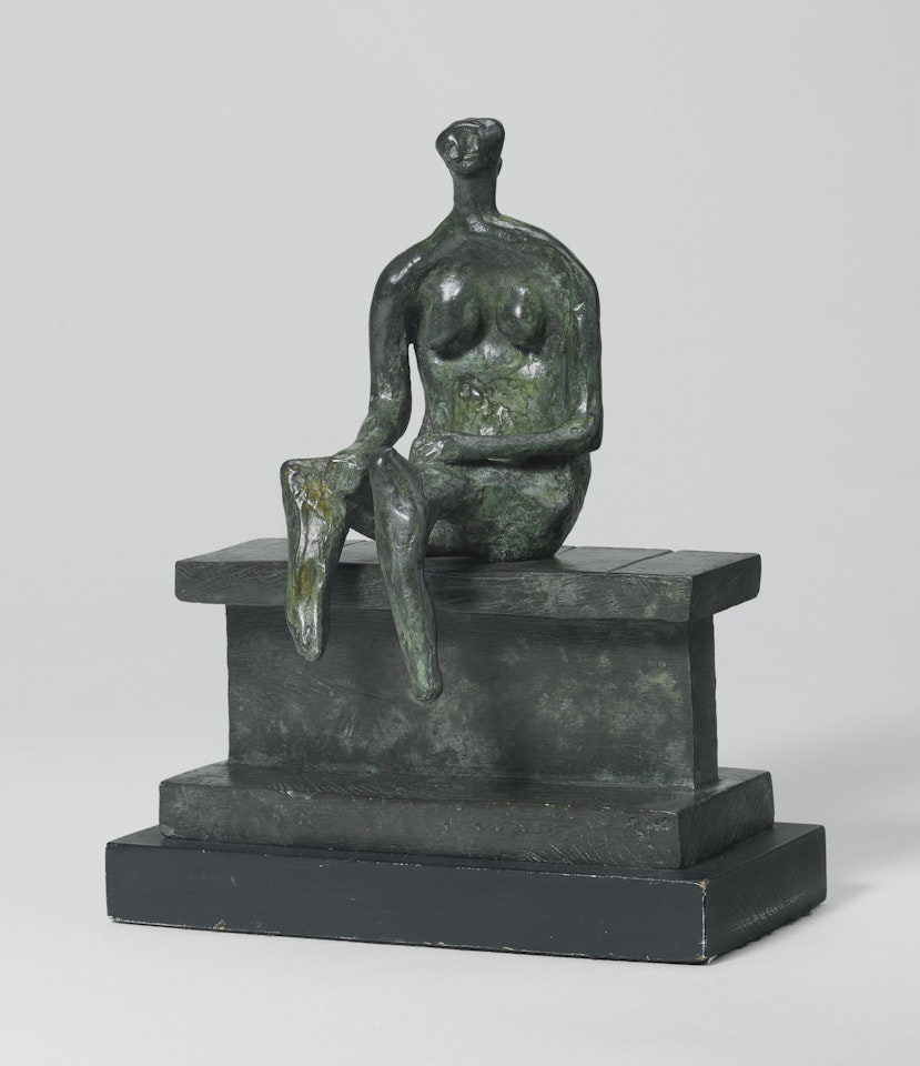 SEATED FIGURE ON A LEDGE by Henry Moore