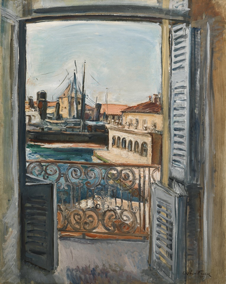 LE BALCON SUR LE PORT by Othon Friesz