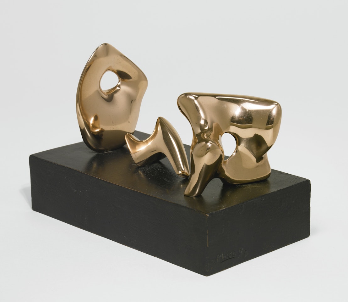 THREE PIECE RECLINING FIGURE: MAQUETTE NO. 2: POLISHED by Henry Moore