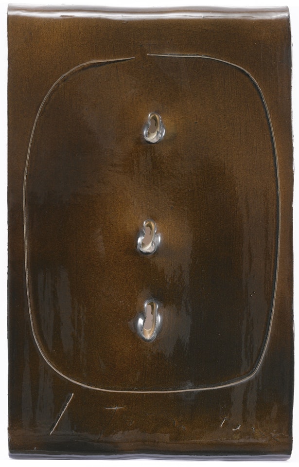 CONCETTO SPAZIALE
SIGNED, COLOURED CERAMIC. EXECUTED IN 1961-62 by Lucio Fontana