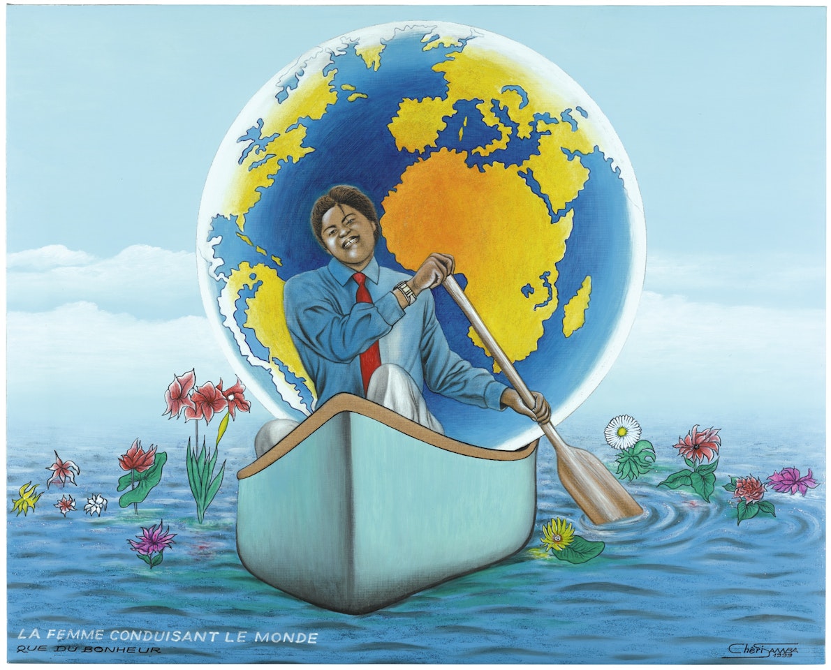 LA FEMME CONDUISANT LE MONDE by Chéri Samba