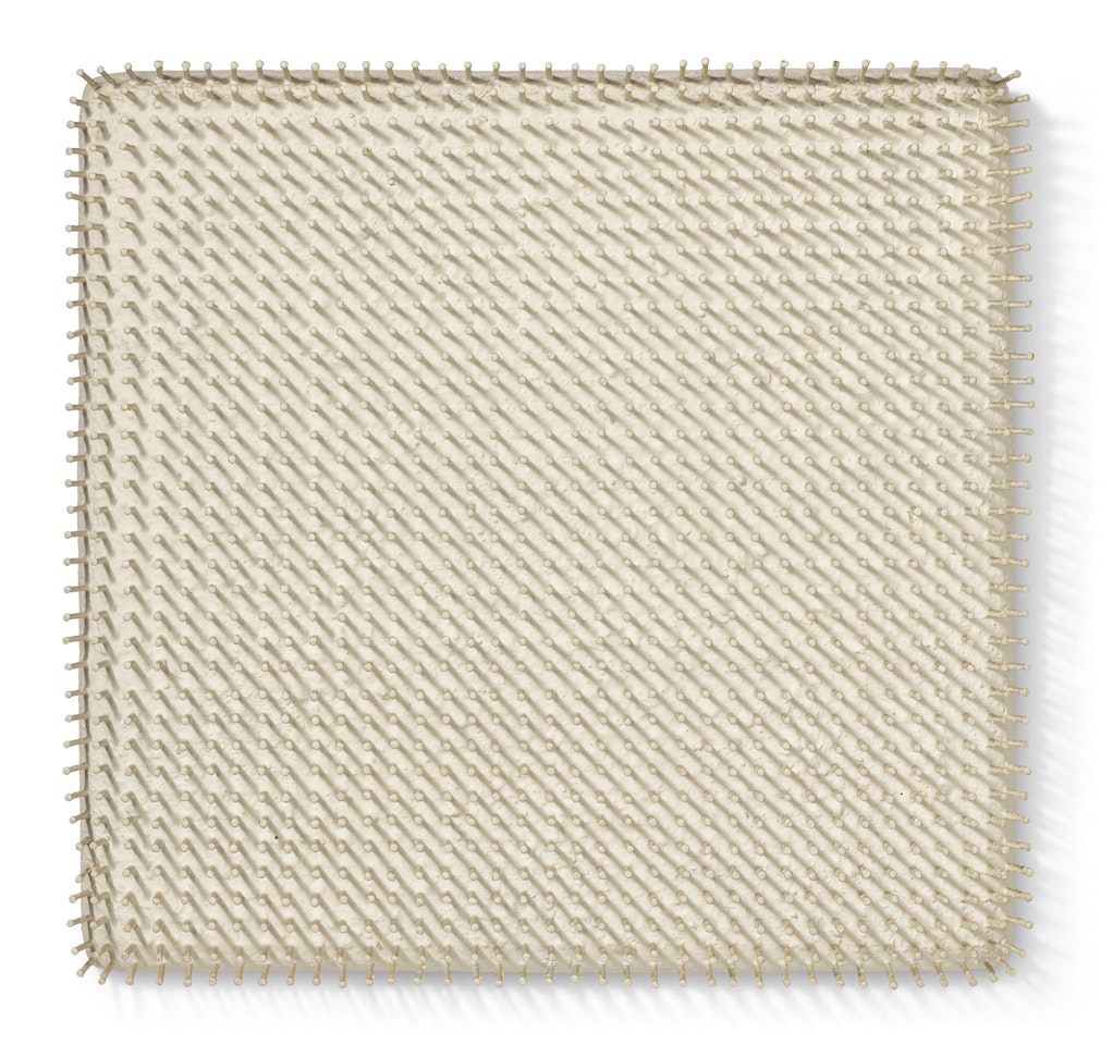 Kleines Nagelbild - Weiss (Small Nail Picture - White) by Günther Uecker