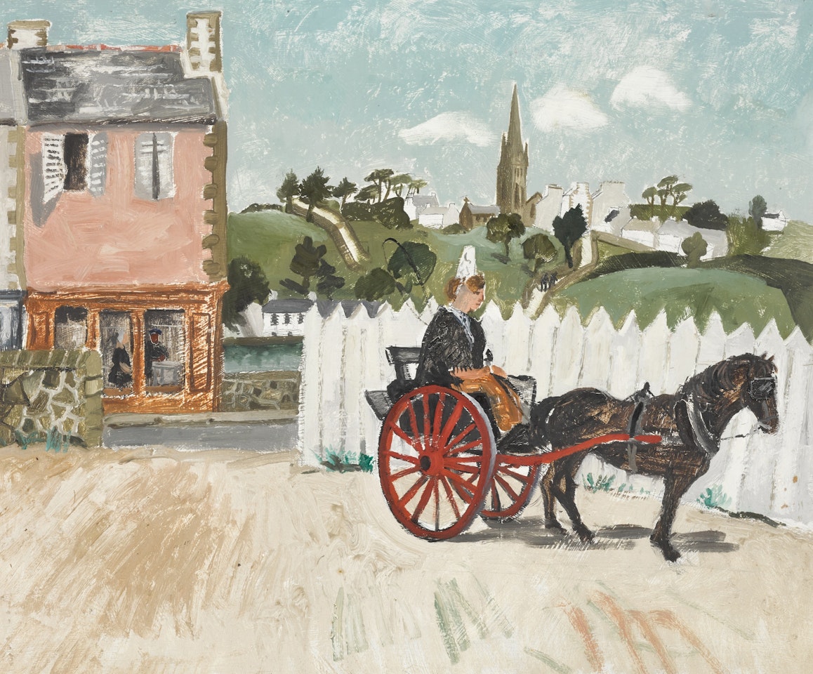 Pony and Trap, Ploaré, Brittany by Christopher Wood