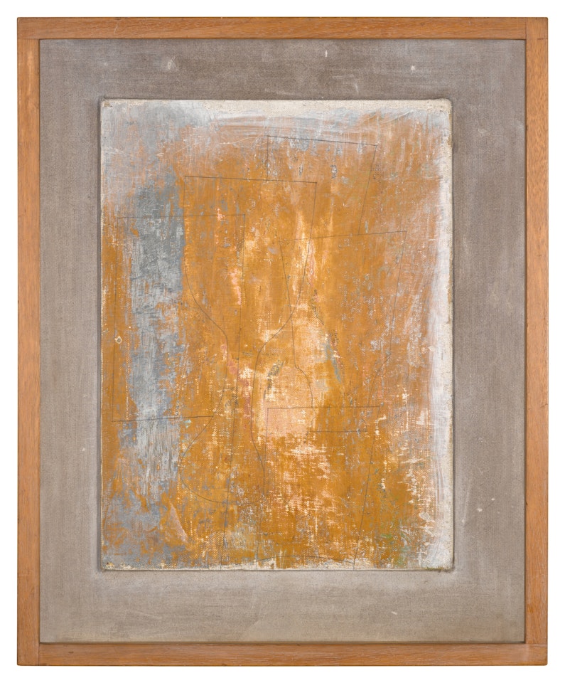 June 61 (yellow ochre & blue grey) by Ben Nicholson, O.M.