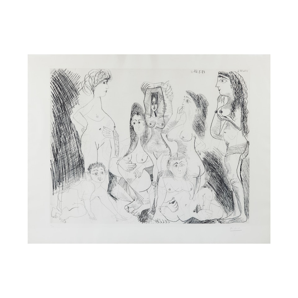 Gamin se glissant dans un Hammam un Jour réservé aux Femmes, Série 347 by Pablo Picasso