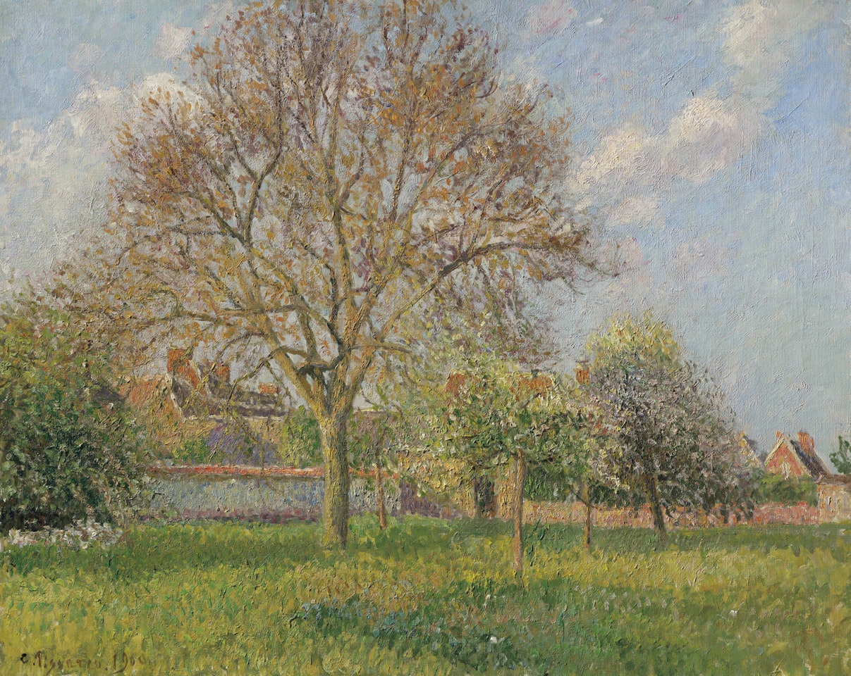 Le grand noyer à Éragny, après-midi by Camille Pissarro