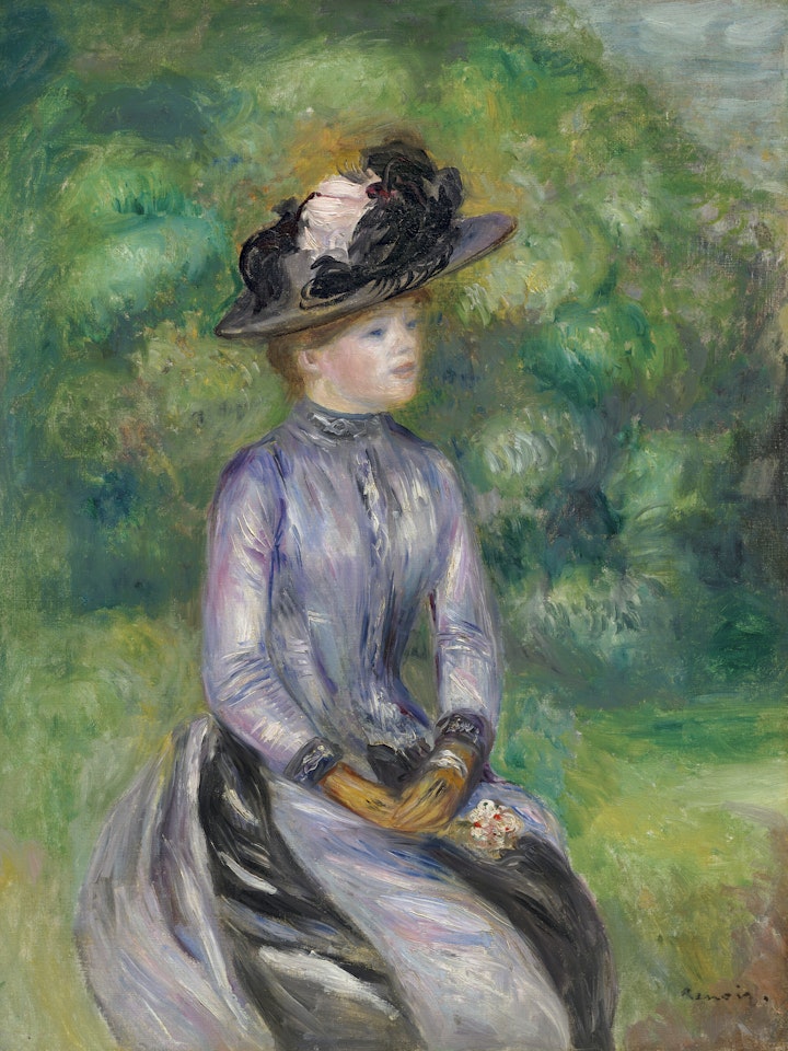Femme assise, chapeau noir by Pierre-Auguste Renoir