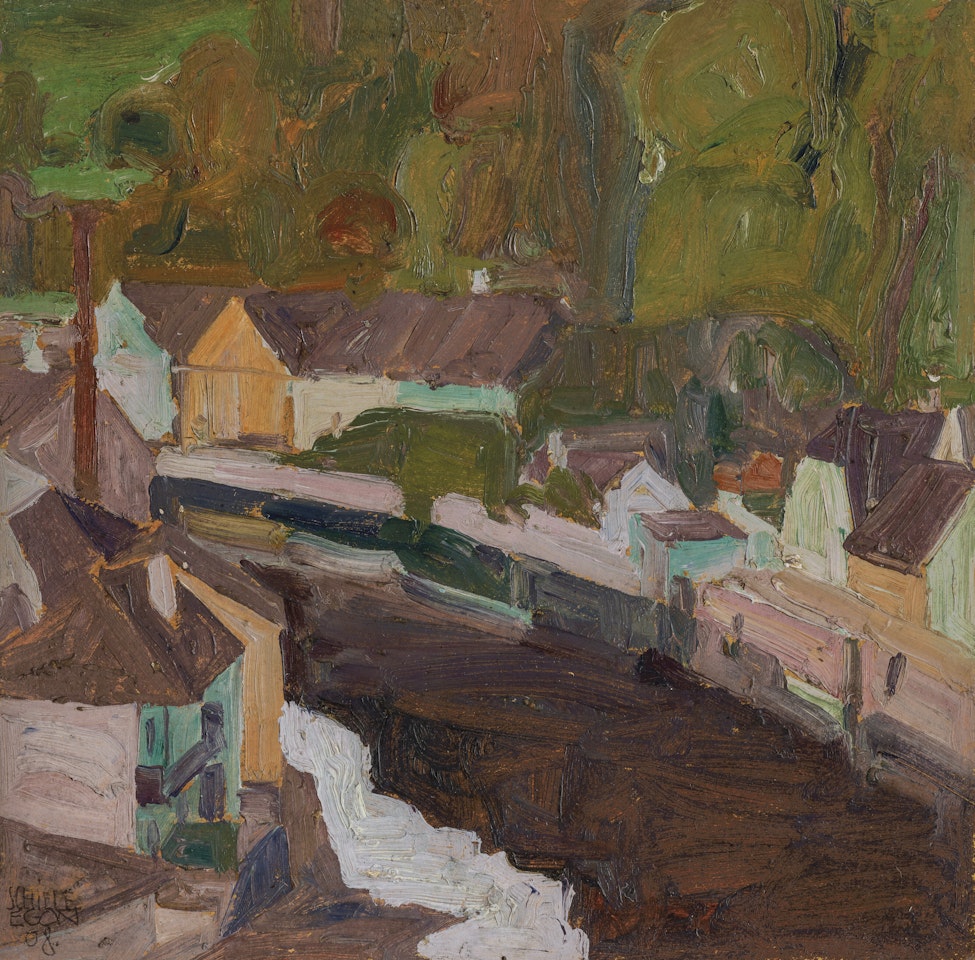 Dorf am Fluss II by Egon Schiele