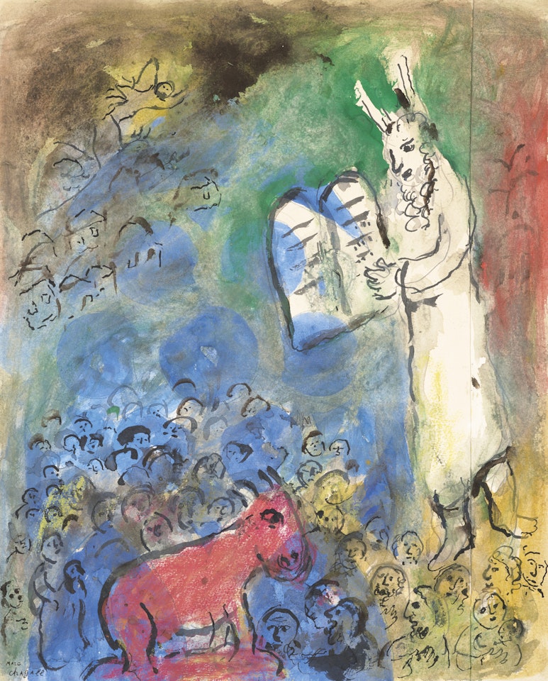 Moïse et le veau d'or by Marc Chagall