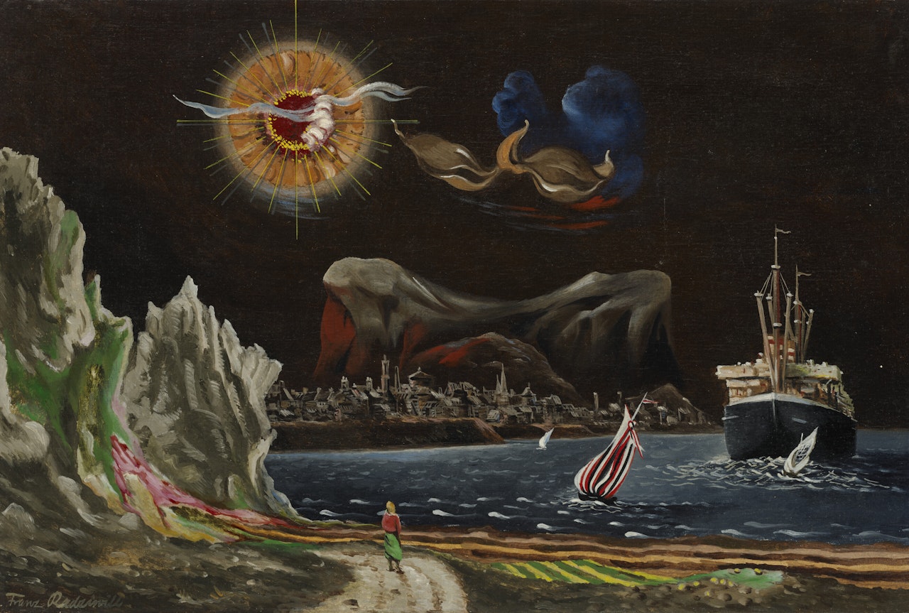 Landschaft mit der Blumensonne by Franz Radziwill