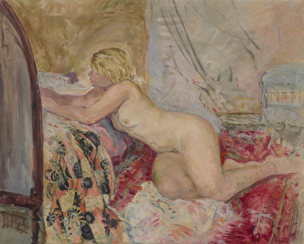 Nu allonge contre un lit (Marinette) by Henri Lebasque
