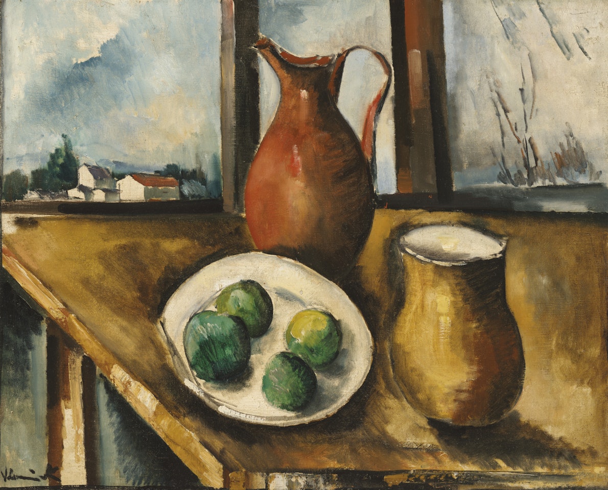 Nature morte avec paysage by Maurice de Vlaminck