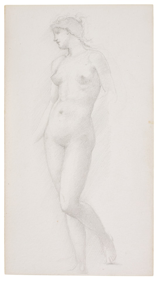 Nude study for a figure in ‘The Golden Stairs’ by Edward Coley Burne-Jones