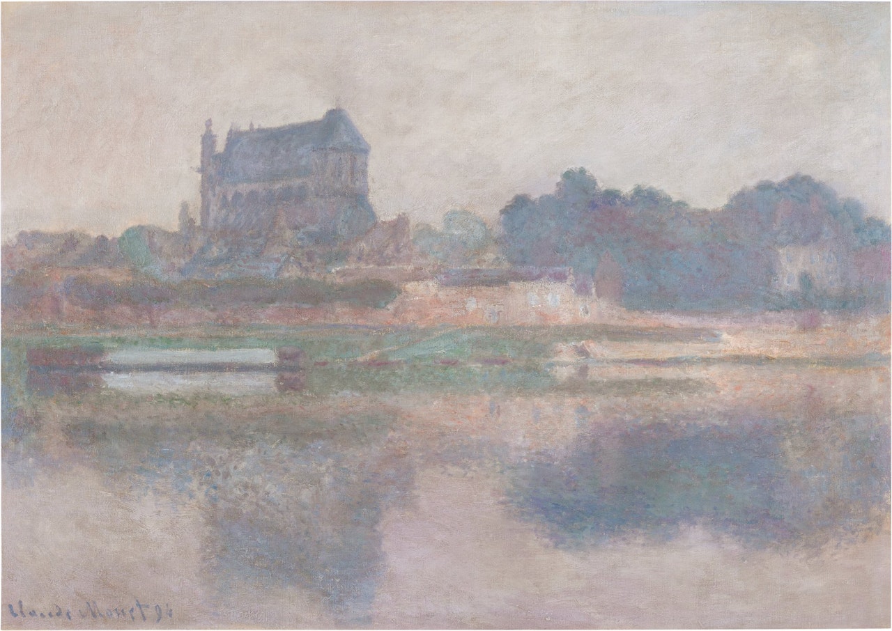 L'église de Vernon, temps gris by Claude Monet