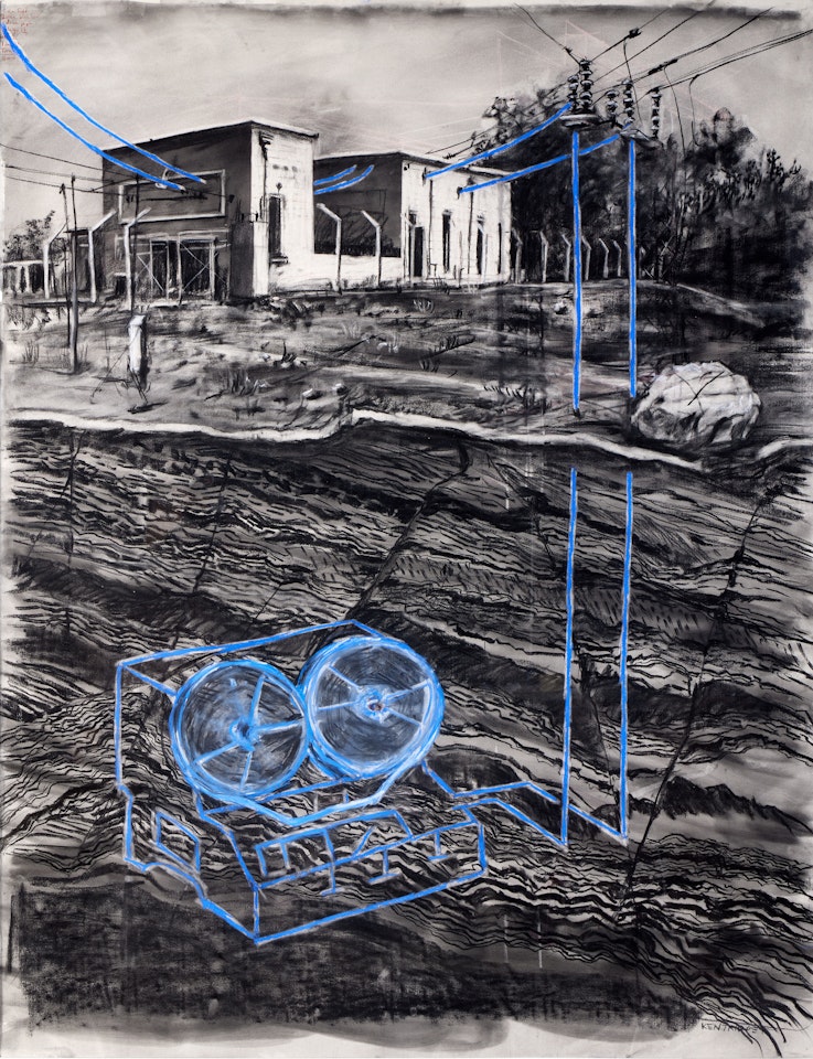 Drawing for Stereoscope (reel to reel underground) by William Kentridge
