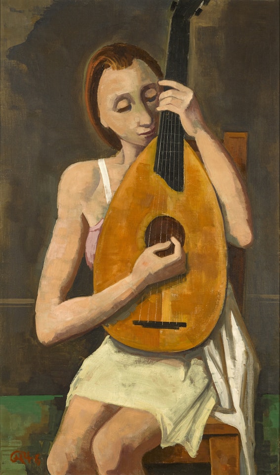 Mädchen mit Laute (Girl with Lute) by Karl Hofer
