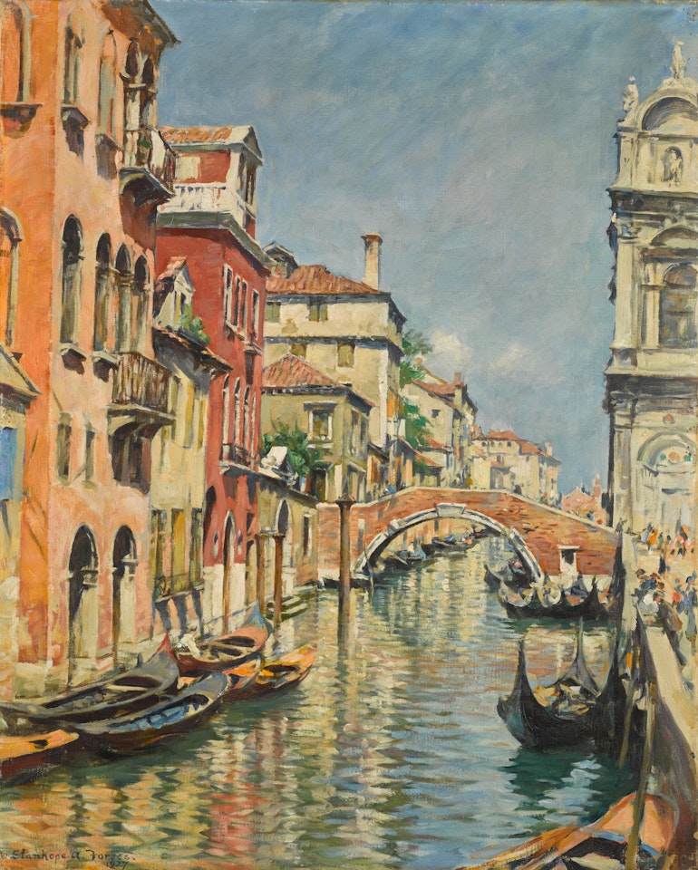 Reflections in the canal, Venice by Stanhope Alexander Forbes