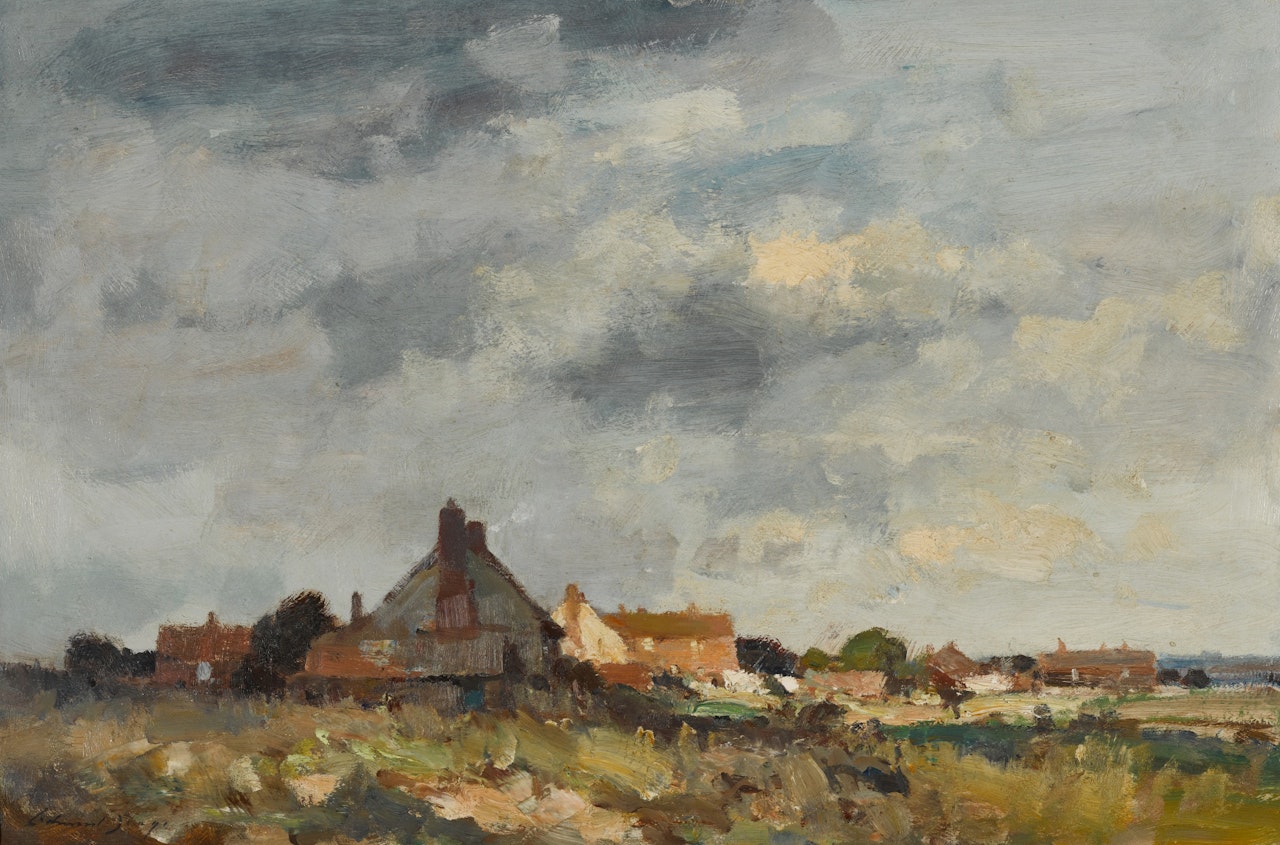 A marshland village by Edward Seago