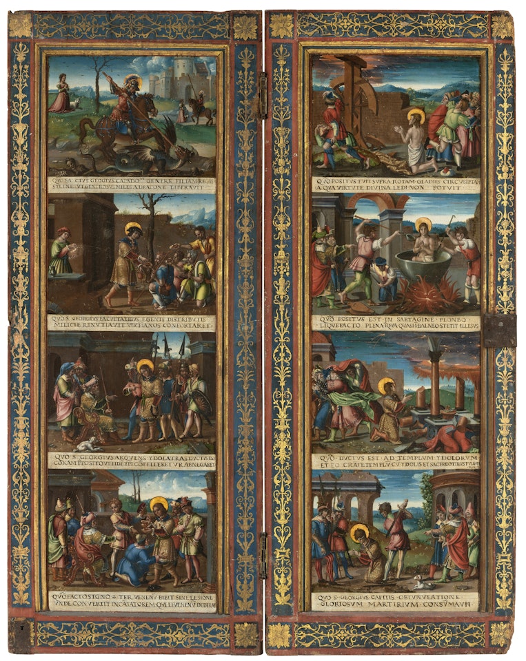 A diptych: Scenes from the life of Saint George ( recto ); and The Annunciation ( verso ) by German School