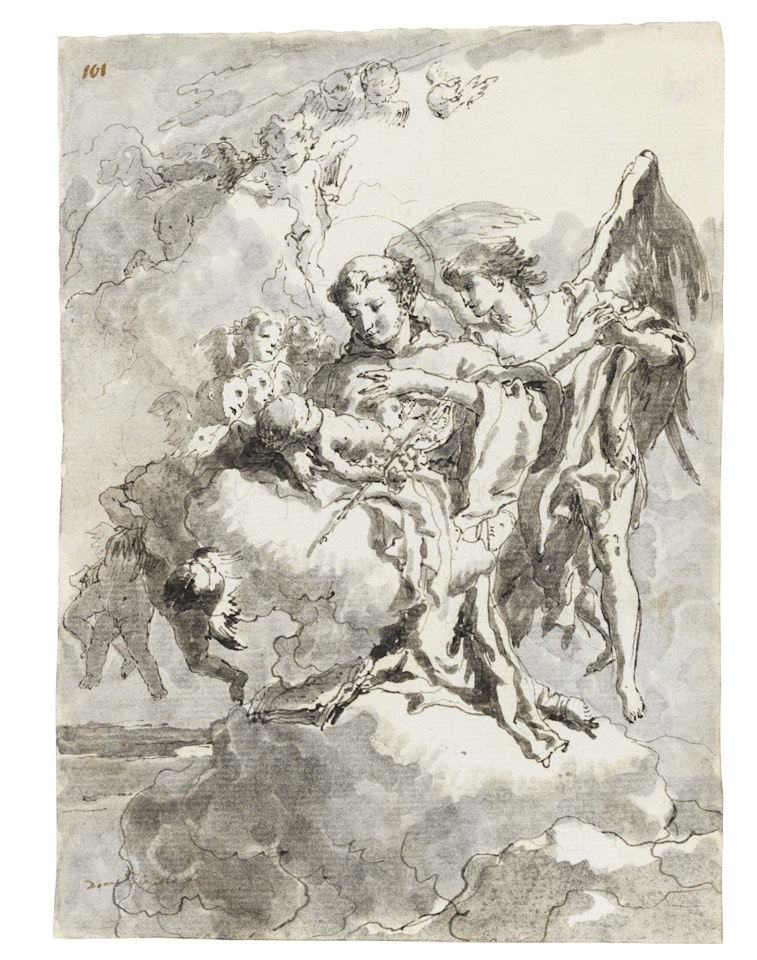 Saint Anthony of Padua with the Christ Child in glory with angels by Giovanni Domenico Tiepolo