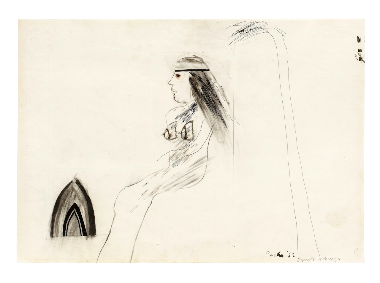 Study for the First Marriage (A Marriage of Styles I) by David Hockney