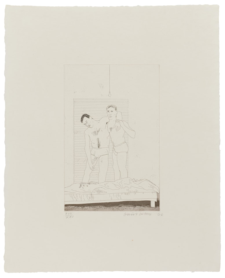 One Night, from Illustrations for Fourteen Poems from C. P. Cavafy by David Hockney