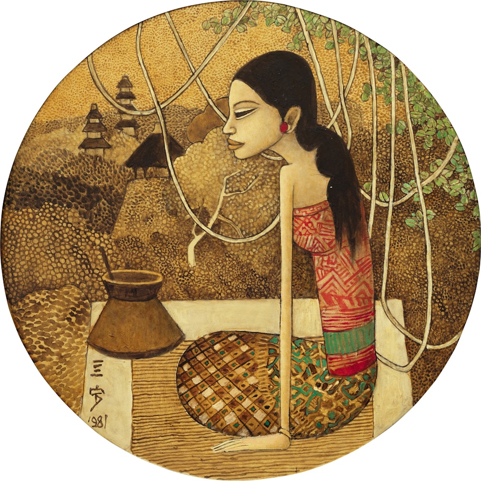 Seated Balinese lady by Cheong Soo Pieng