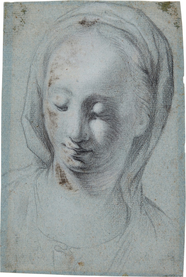 Study of a woman's head by English School