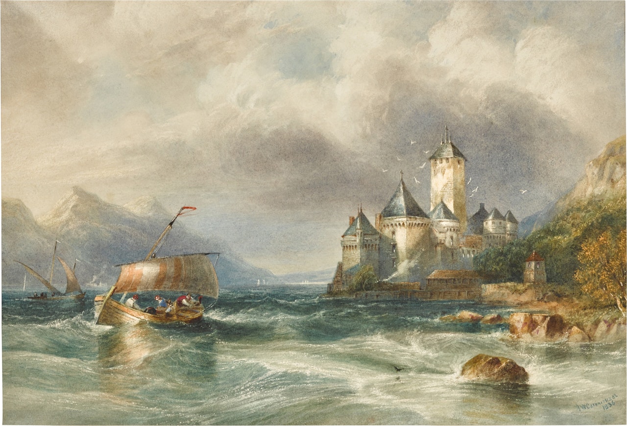 Fishing Boats on Lake Geneva by John Wilson Carmichael