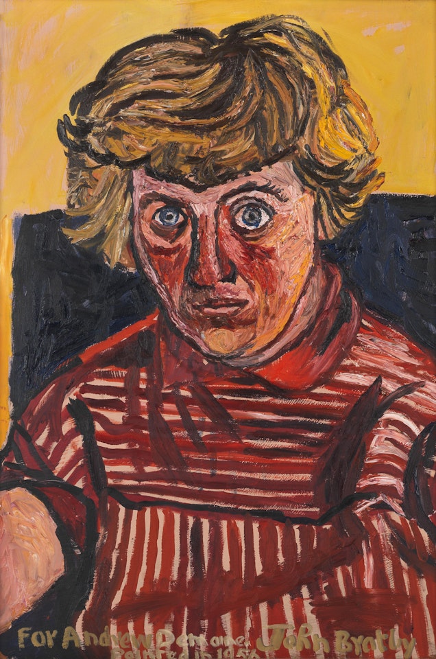 Jean in Pink Stripes by John Bratby