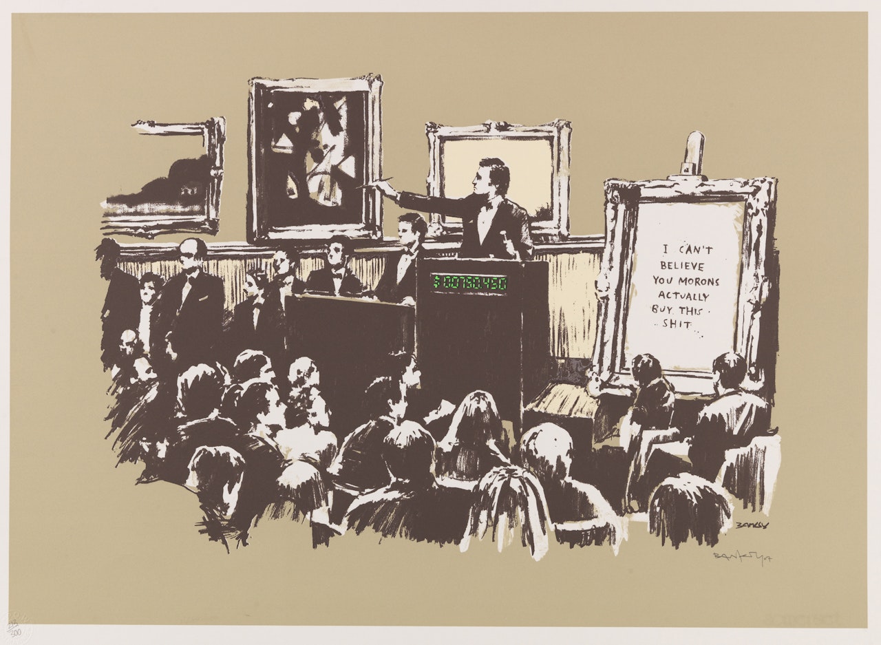 Morons Sepia by Banksy