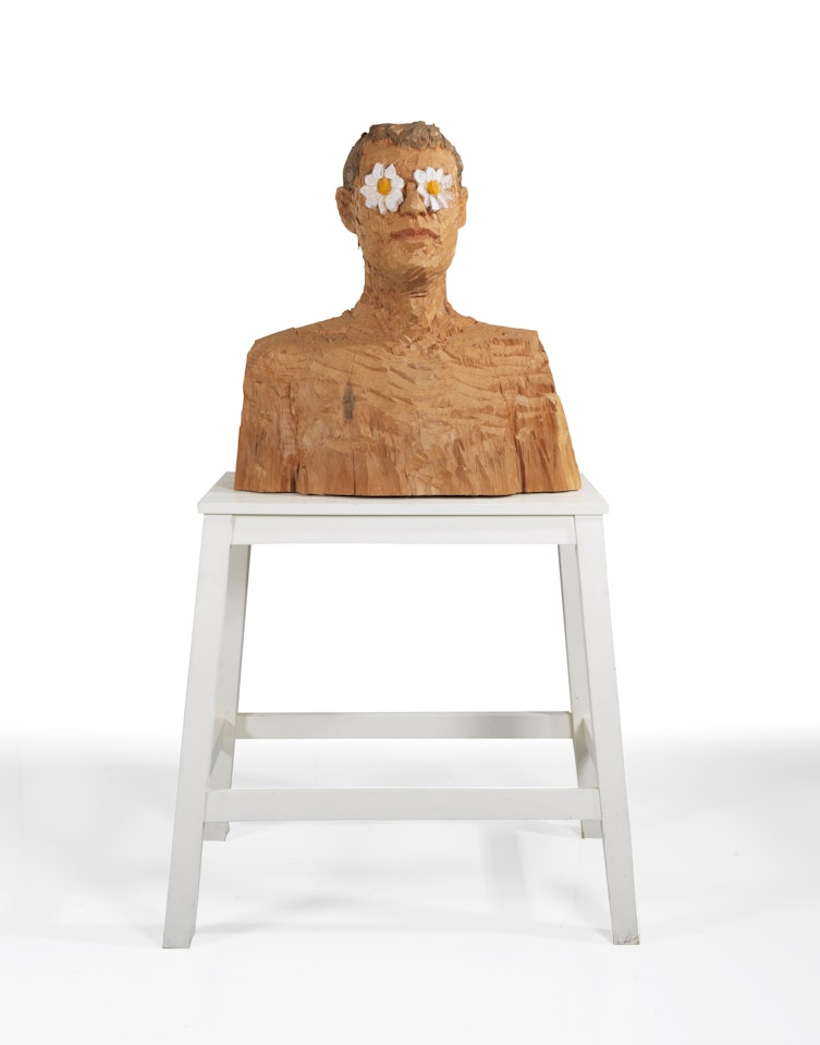 Mann mit Margeritenaugen by Stephan Balkenhol