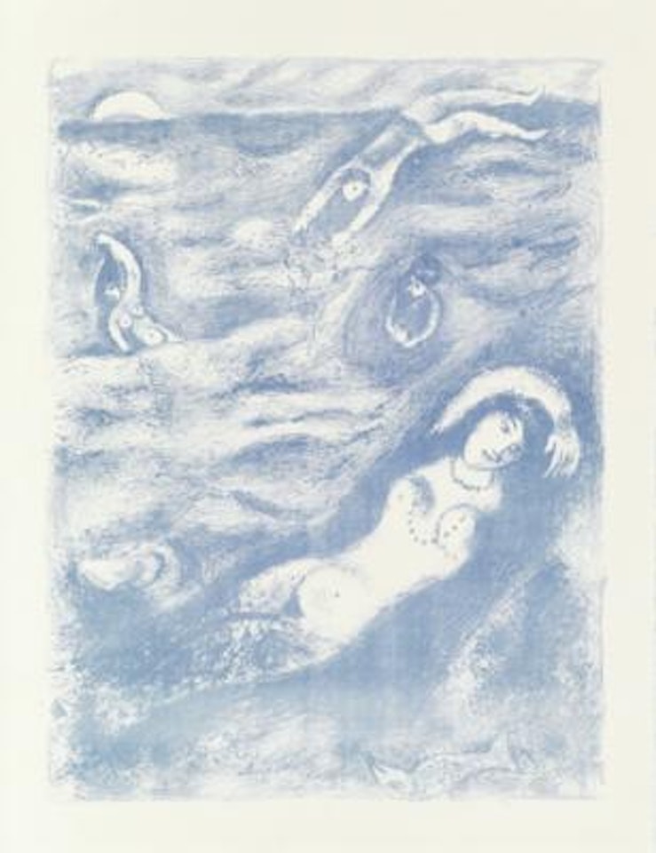 "So I came forth of the Sea and sat down on the edge of an island in the moonshine..." by Marc Chagall