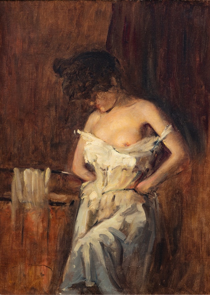 Femme s'habillant by French School