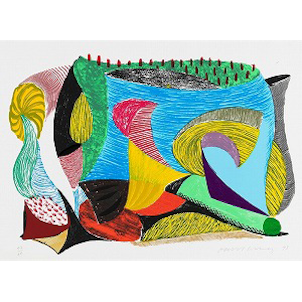 Above and Beyond, from "Some More New Prints" (M.C.A.T. 339) by David Hockney