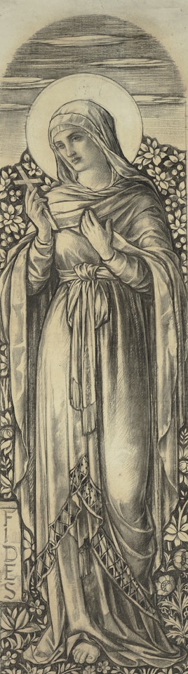 Faith, a stained glass design by English School