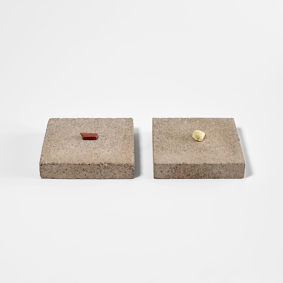 Two Blocks and Stones (from 144 Blocks and Stones for Robert Smithson) by Carl Andre