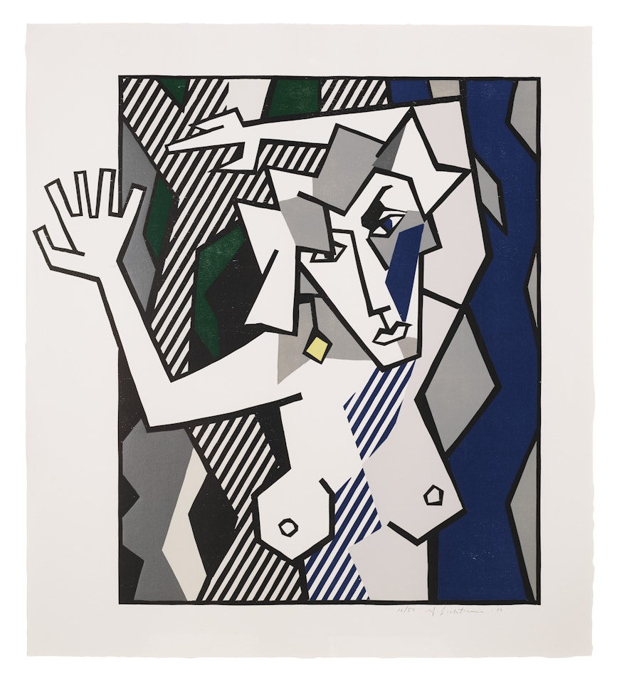 Nude in the Woods, from Expressionist Woodcut Series by Roy Lichtenstein