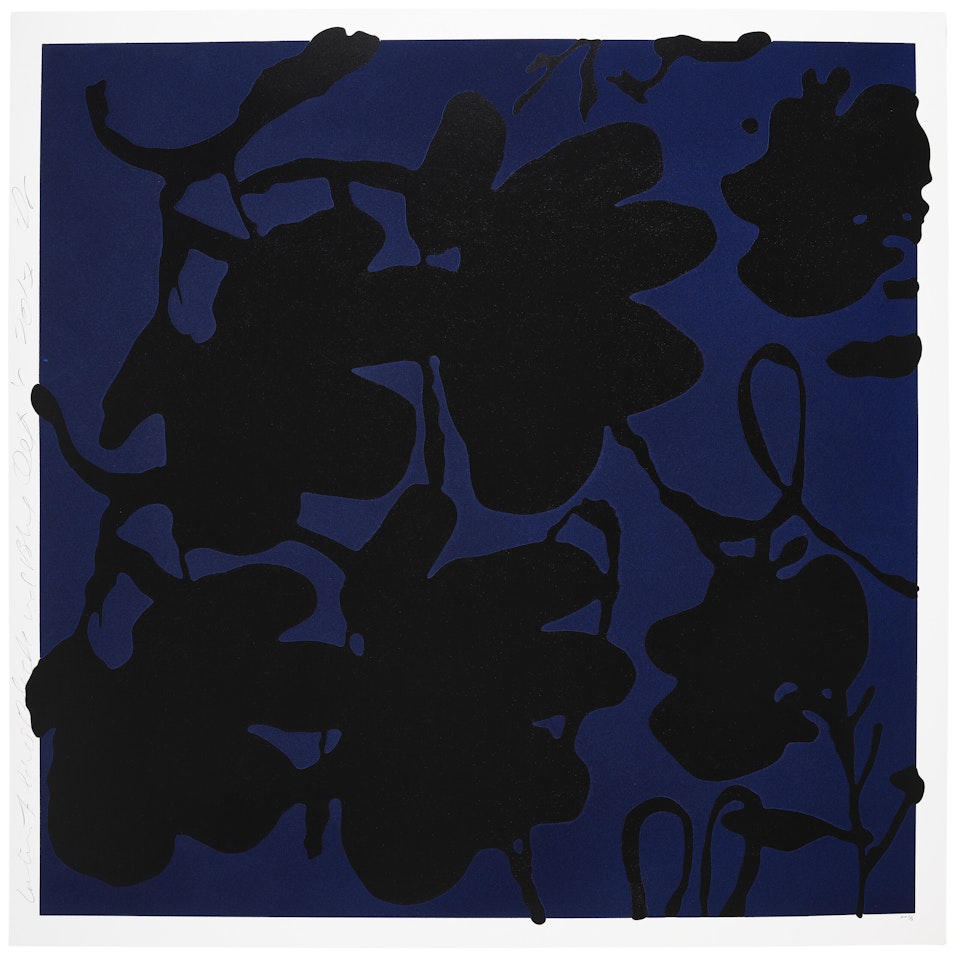 Lantern Flowers, Black and Blue, Oct 4, , from Big Lantern Flowers by Donald Sultan