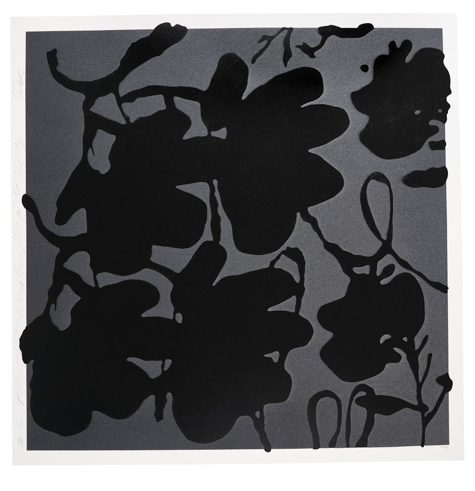 Lantern Flowers, Black and Grey, Oct 4, , from Big Lantern Flowers by Donald Sultan