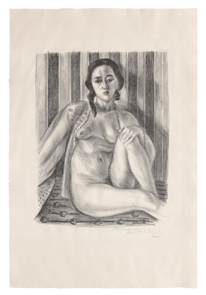 Nu assis à la chemise de tulle (Duthuit 465) by Henri Matisse