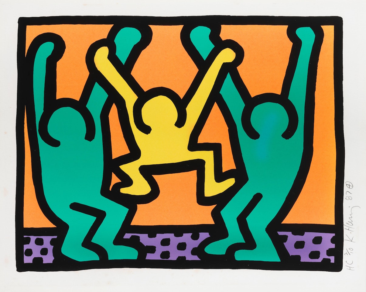 One plate, from Pop Shop I (Littmann p. 82) by Keith Haring