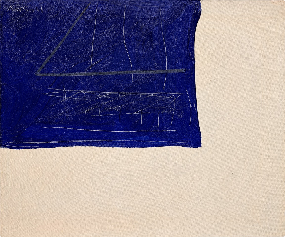 Open No. 137: In Ultramarine on Beige by Robert Motherwell