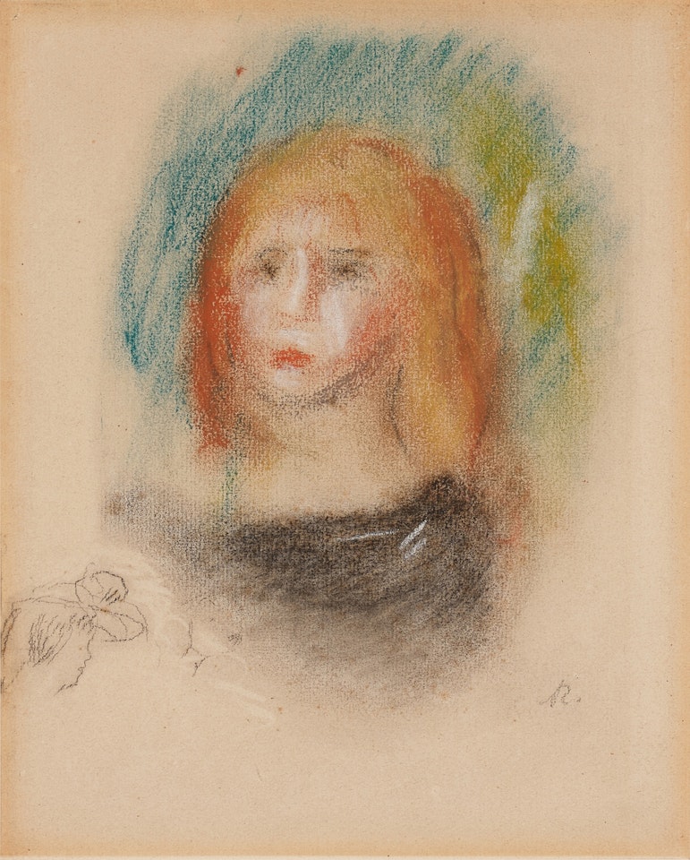 Jeune fille et étude de tête by Pierre-Auguste Renoir