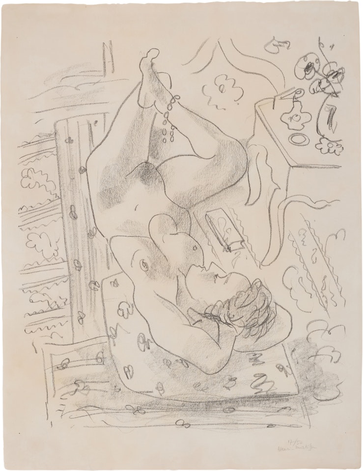 Nu renversé près d'une table Louis XV by Henri Matisse
