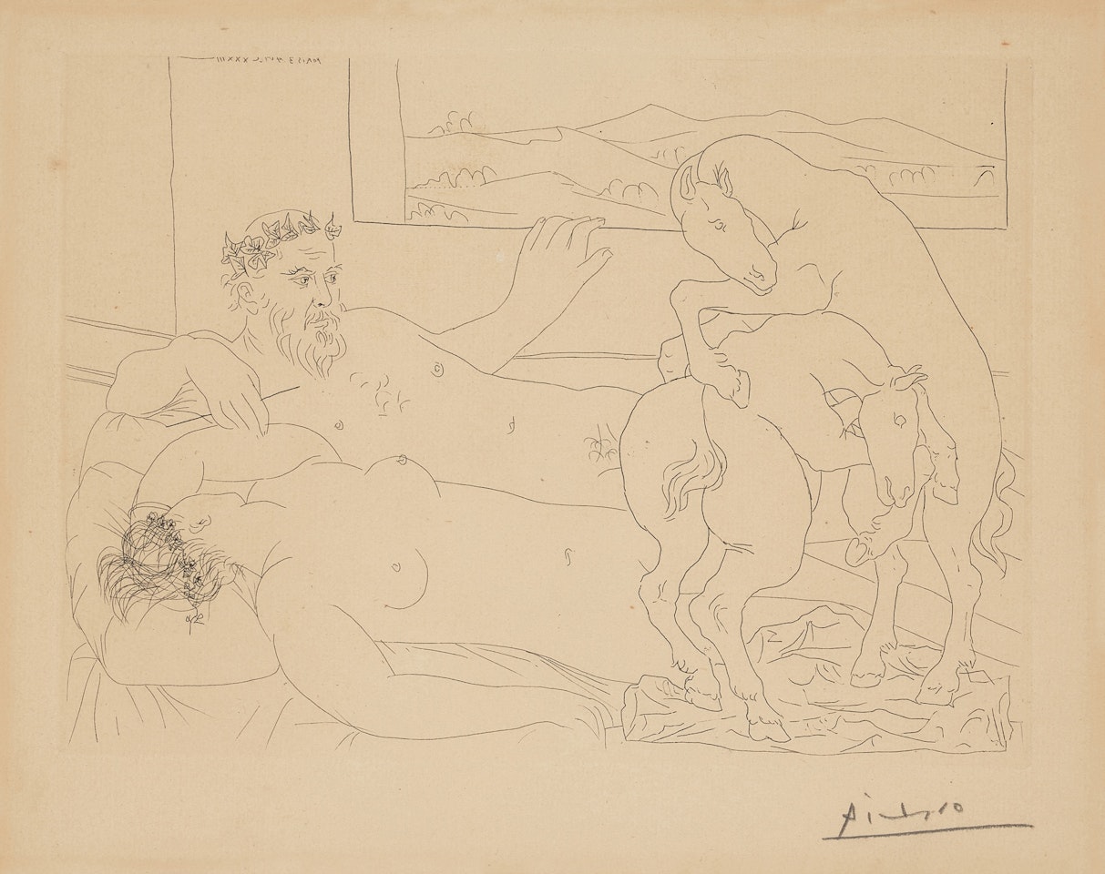 Le repos du sculpteur, III, from the Vollard Suite by Pablo Picasso