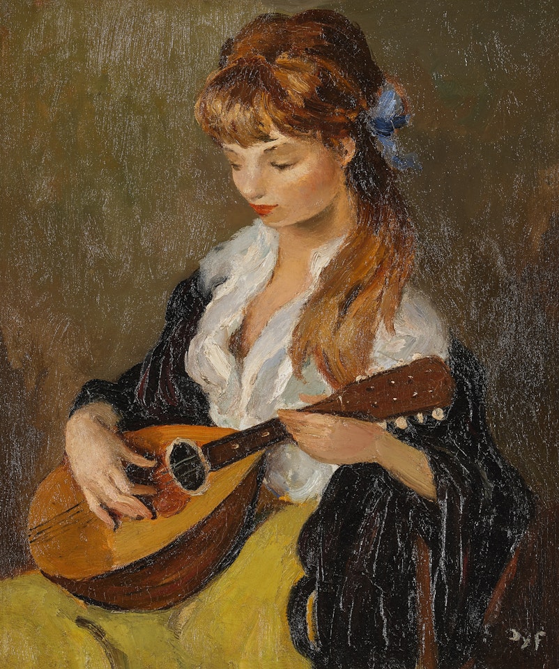 Claudine à la mandoline by Marcel Dyf