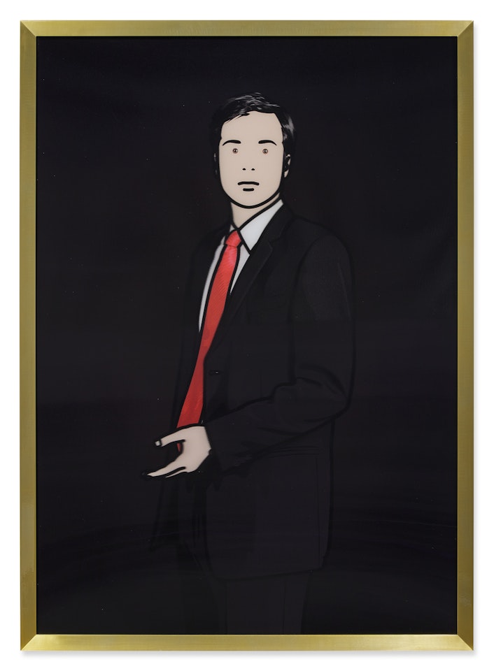 Guilherme with red tie. by Julian Opie