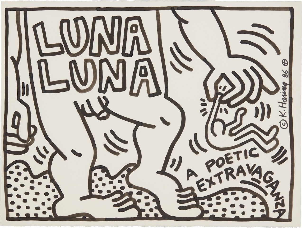 Untitled (Luna Luna A Poetic Extravaganza) 無題（LUNA LUNA 詩意的大匯演） by Keith Haring
